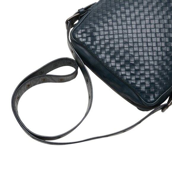 BOTTEGA VENETA Blue Leather Intrecciato Shoulder Bag - Picture 9 of 13